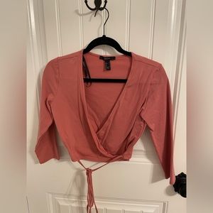 Forever 21 Blush Wrapped Crop Top Size Small